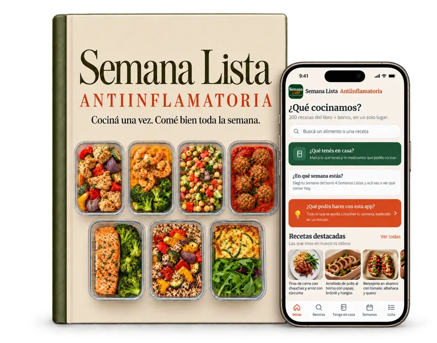 Libro Semana Lista Antiinflamatoria y la app en el celular